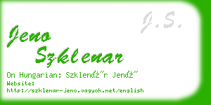 jeno szklenar business card